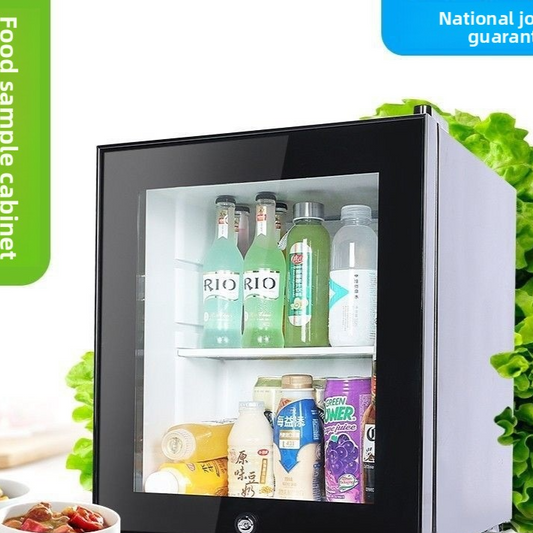 Compact Glass Door Mini Refrigerator with Lock