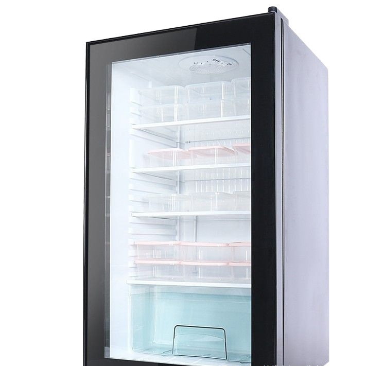 Compact Glass Door Mini Refrigerator with Lock