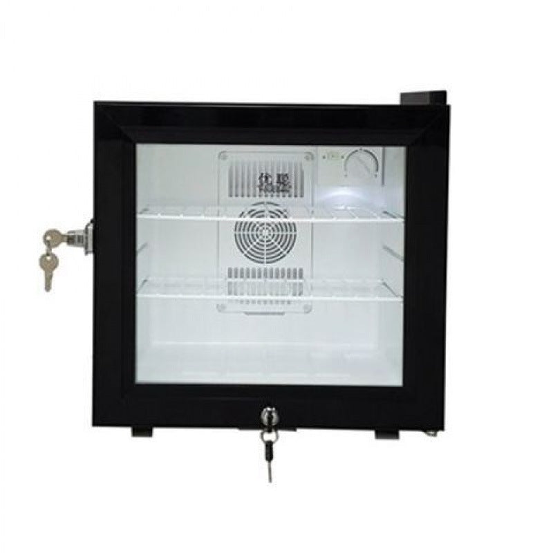 Compact Glass Door Mini Refrigerator with Lock
