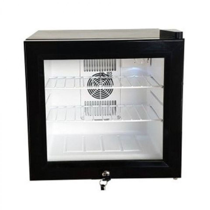 Compact Glass Door Mini Refrigerator with Lock