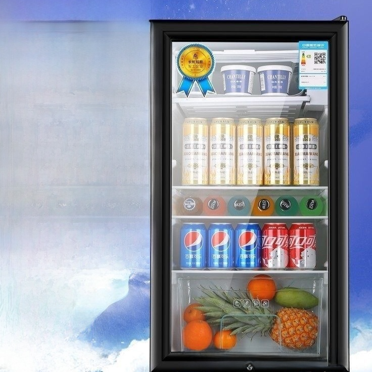 Compact Glass Door Mini Refrigerator with Lock